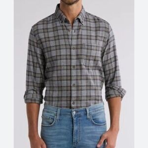14th &‎ Union NEW Mens 2XL Black Grey Plaid Trim Fit Button Down Gorpcore Shirt
